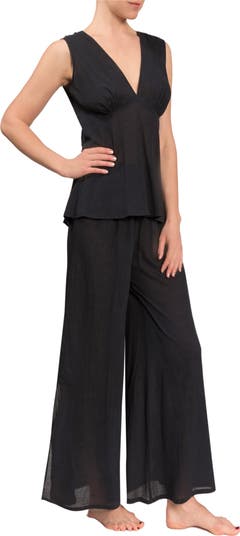 Deep V Wide Leg Pajamas