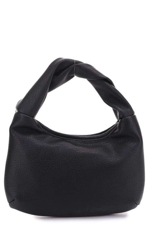 Mali + Lili Libby Twist Recycled Vegan Leather Hobo Bag in Black