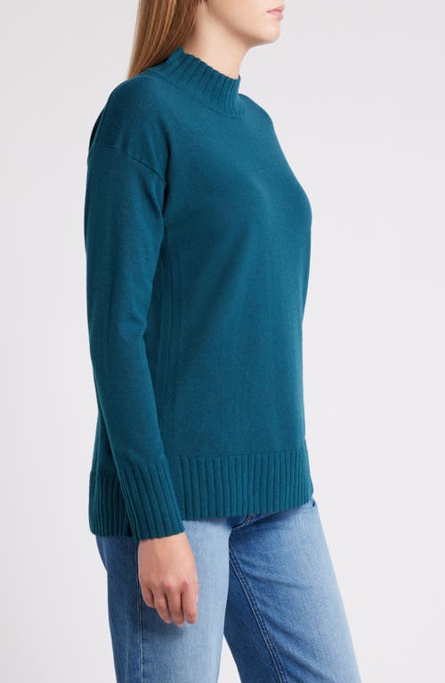 Shop Caslonr Caslon(r) Mock Neck Tunic Sweater In Teal Coral