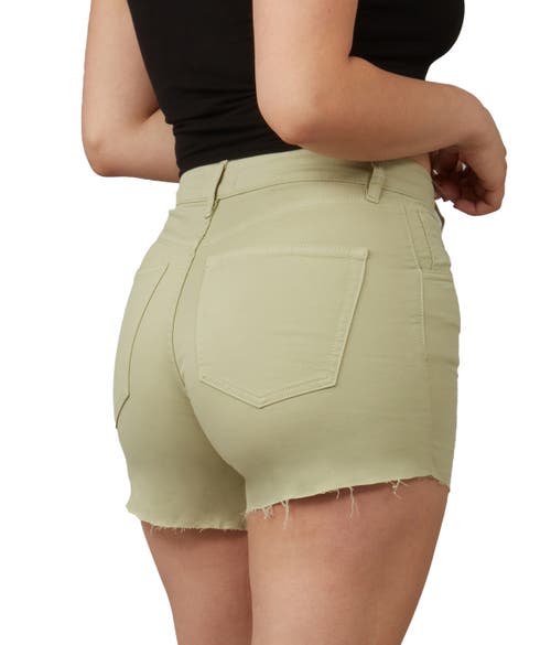 Shop Lola Jeans Liana High Rise Shorts In Sage
