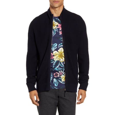 Ted Baker London Zip Front Ribbed Cardigan