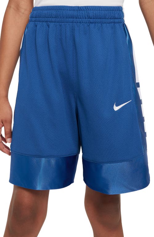 Nike Dri-fit Elite 23 Big Kids' (boys') Basketball Shorts In Game Royal/white