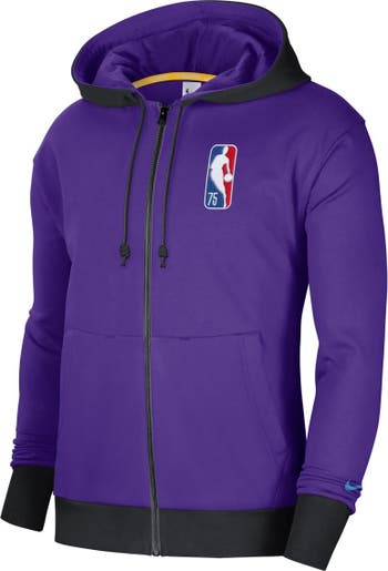 Nike Men's Nike Purple/Black Los Angeles Lakers 2021/22 City Edition  Courtside Heavyweight Fleece Full-Zip Hoodie