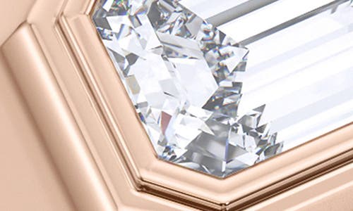 Hautecarat Emerald Cut Lab Created Diamond Signet Ring In 3.00 Ctw 18k Rose Gold