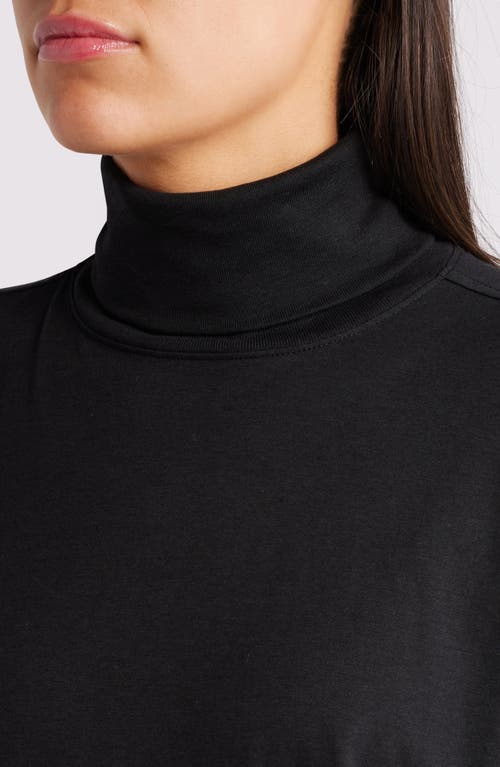 Shop Nation Ltd Fable Short Sleeve Turtleneck T-shirt In Jet Black