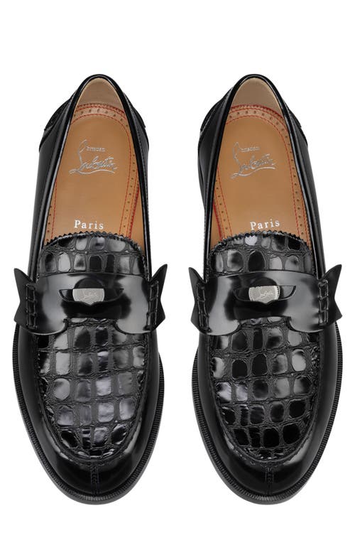 Shop Christian Louboutin Moc Toe Penny Loafer In Black