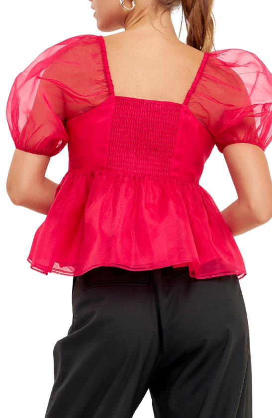 ENGLISH FACTORY ENGLISH FACTORY ORGANZA PEPLUM TOP 