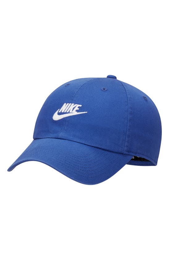 Shop Nike Club Futura Wash Baseball Cap In Game Royal/ White
