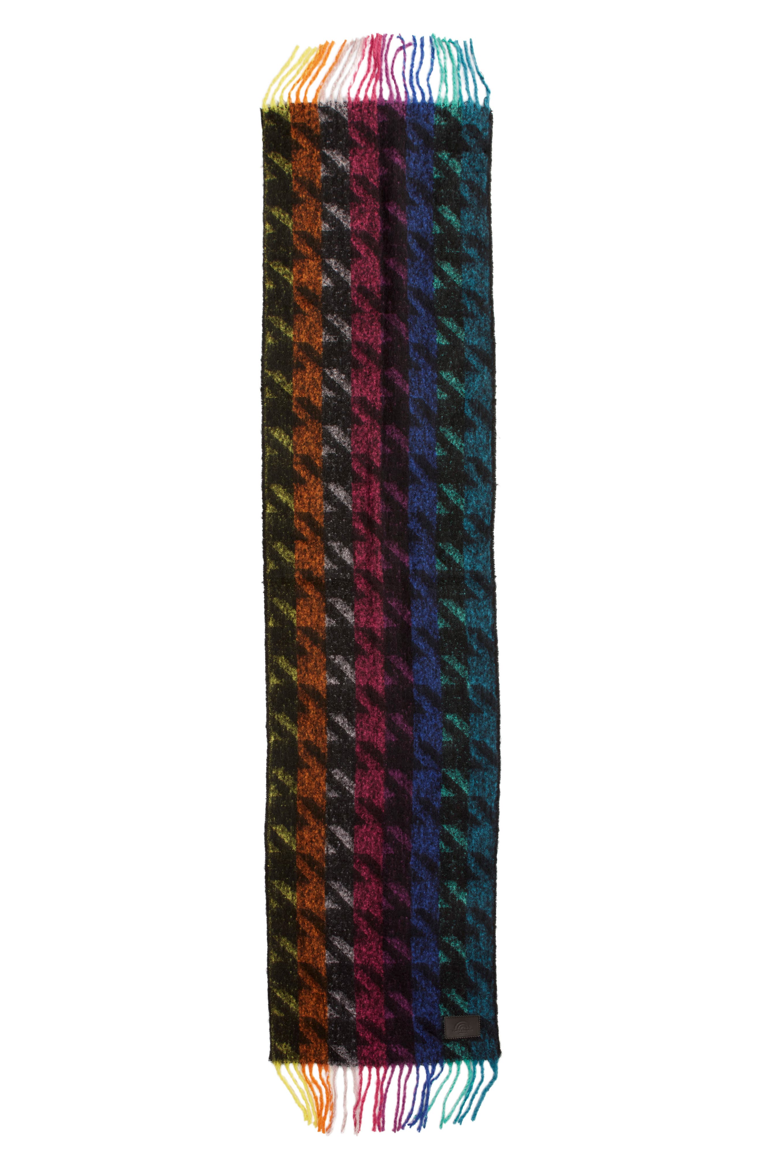 Kurt Geiger London Rainbow Houndstooth Scarf | Smart Closet display picture 1