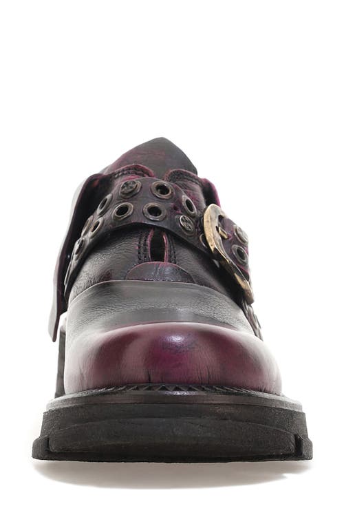 Shop As98 A.s.98 Leon Monk Strap Shoe In Distressed Fuchsia