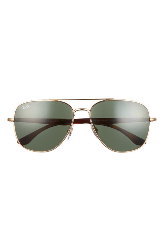 Ray Ban Rb3683 Sunglasses Tortoise Frame Green Lenses 56-15 In Arista/ Green