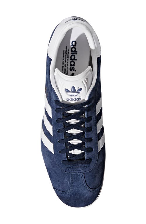 Shop Adidas Originals Adidas Gazelle Indoor Sneaker In Collegiate Navy/white/gold Met