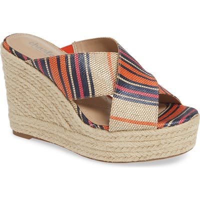 Charles By Charles David Leilani Espadrille Slide Sandal- Orange