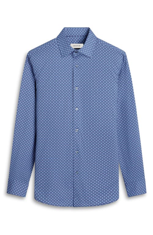 Shop Bugatchi James Ooohcotton® Microcheck Button-up Shirt In Classic Blue