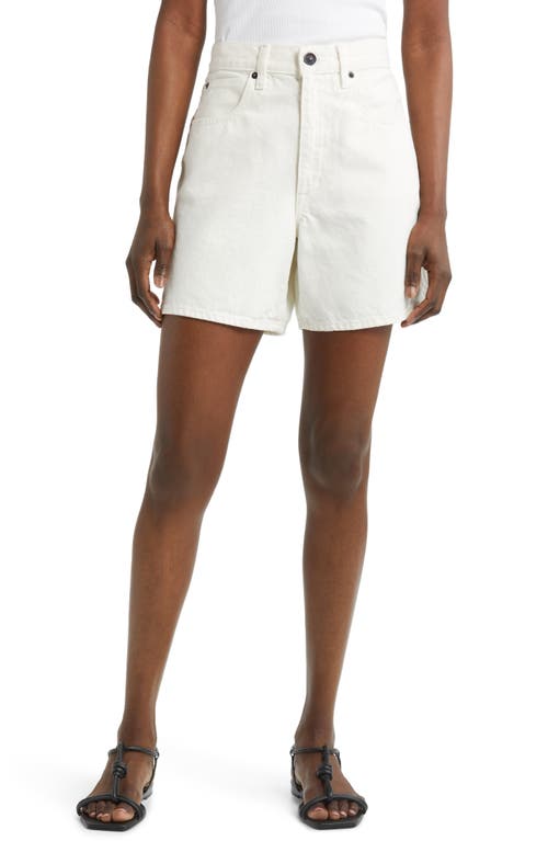 SLVRLAKE Walker Relaxed Organic Cotton Denim Shorts in White