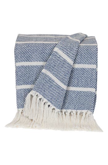 Parkland Collection Mio Stripe Throw Blanket In Blue