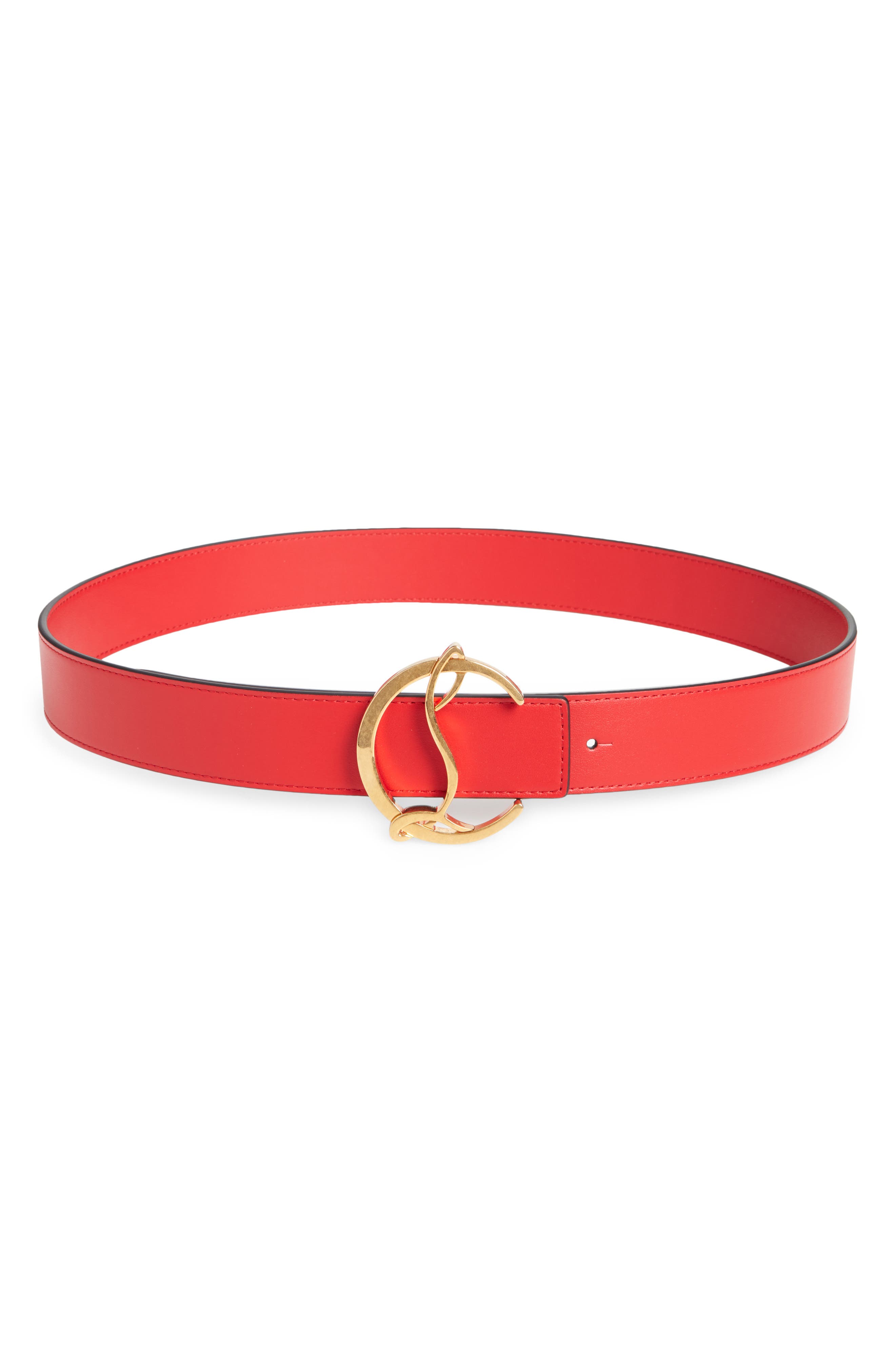 red designer belt