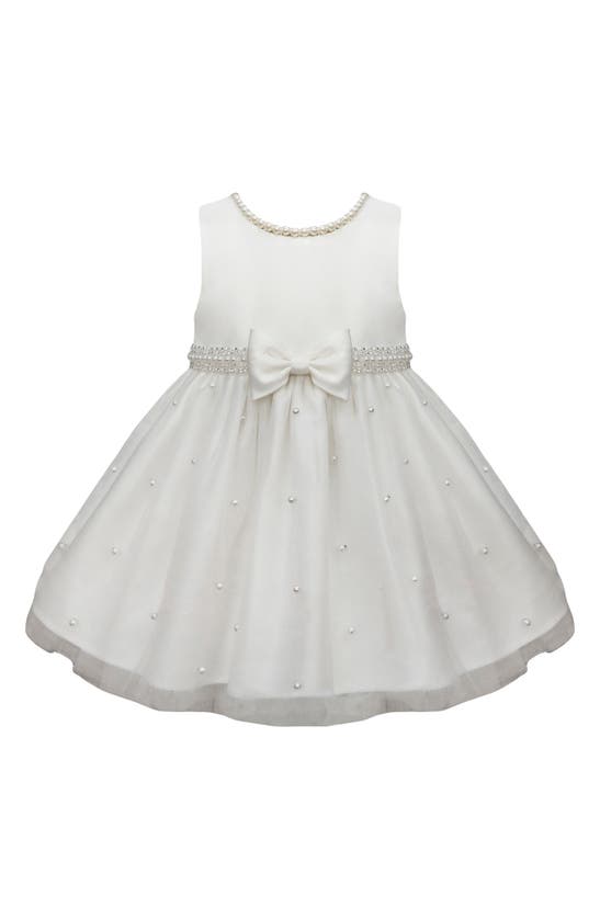 Shop American Princess Pearl Mesh Party Dress In Off White