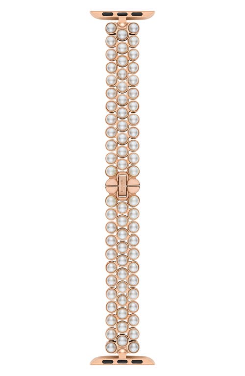 Kate Spade New York imitation pearl 16mm Apple Watch bracelet watchband in White at Nordstrom