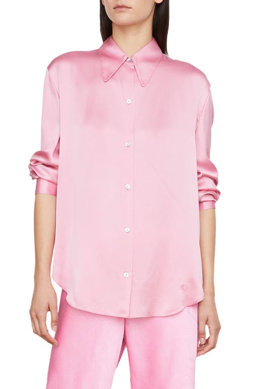 Vince Silk Button-Up Blouse in Bazooka