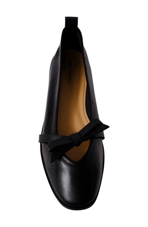 Shop Free People Mania Bow Ballet Flat In Black Leather