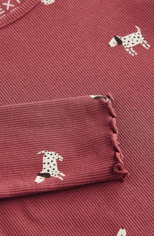 Next Kids' Dalmatian Print Long Sleeve Cotton Rib Top In Red