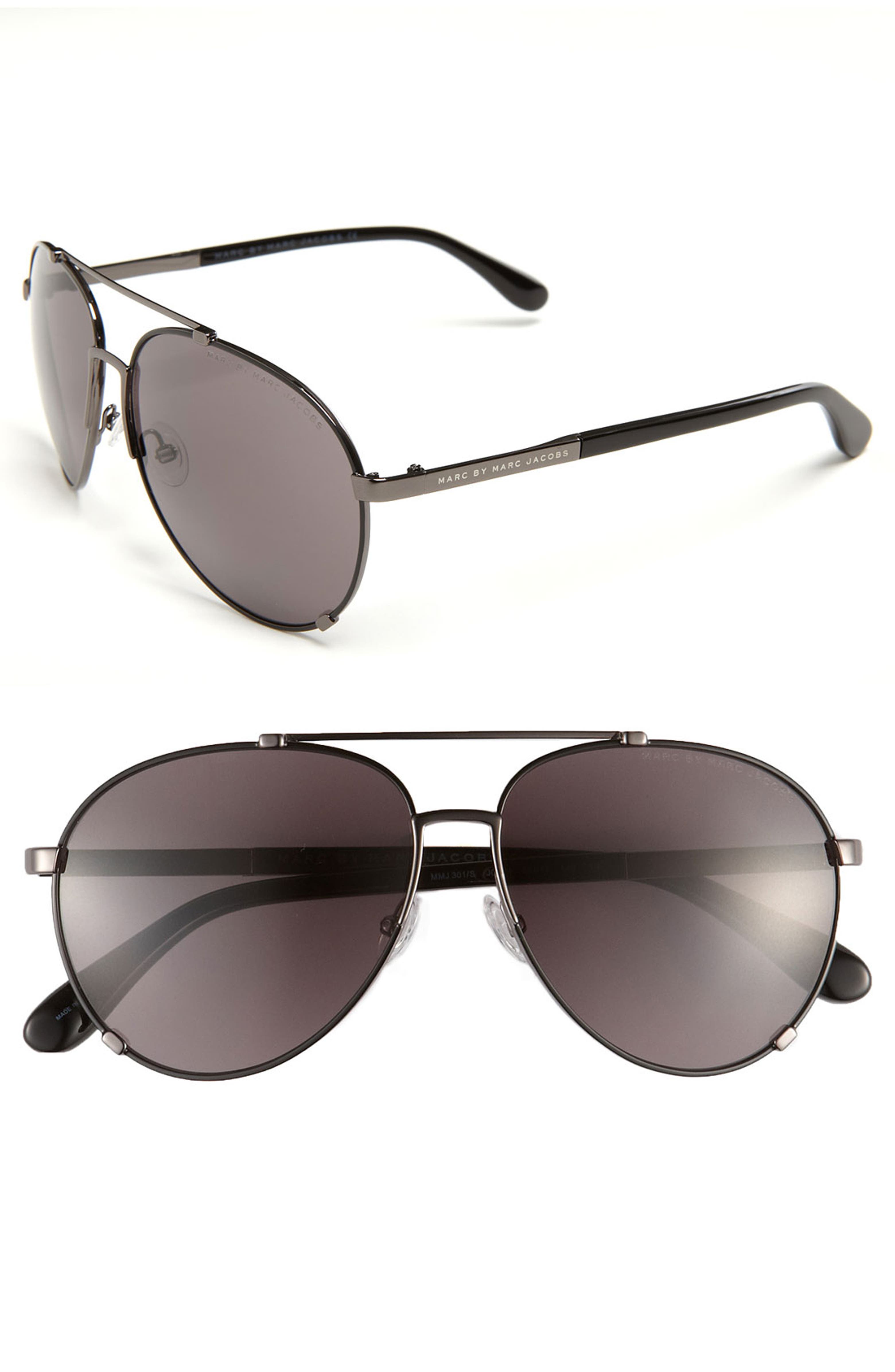 MARC BY MARC JACOBS 58mm Metal Aviator Sunglasses | Nordstrom