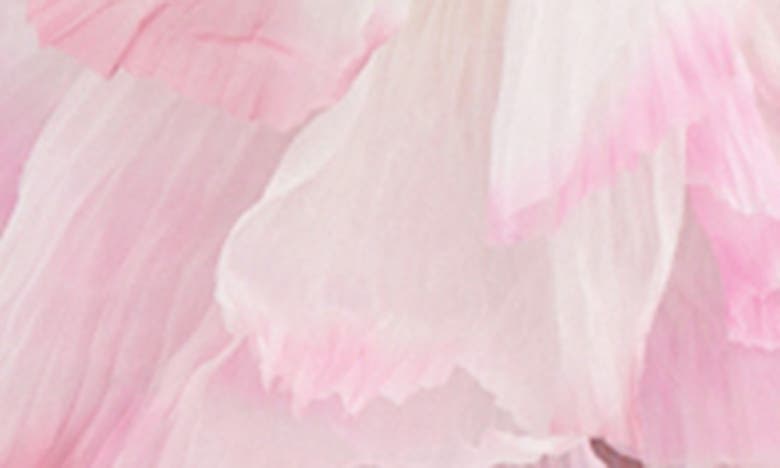 Shop Oscar De La Renta Floral Strapless Organza Minidress In Soft Pink