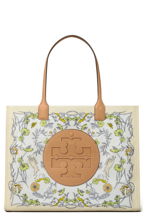 Tory Burch Small Ella Floral Print Tote in Rabbit Field at Nordstrom
