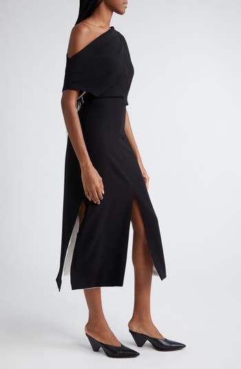 Rosa Off the Shoulder Matte Crepe Midi Dress