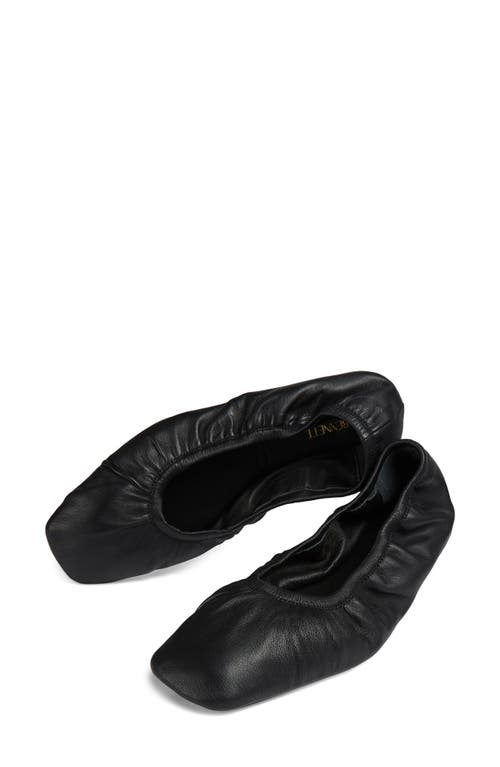 Lk Bennett Womens Bla-black Tayla Folded Leather Ballet Flats In Black