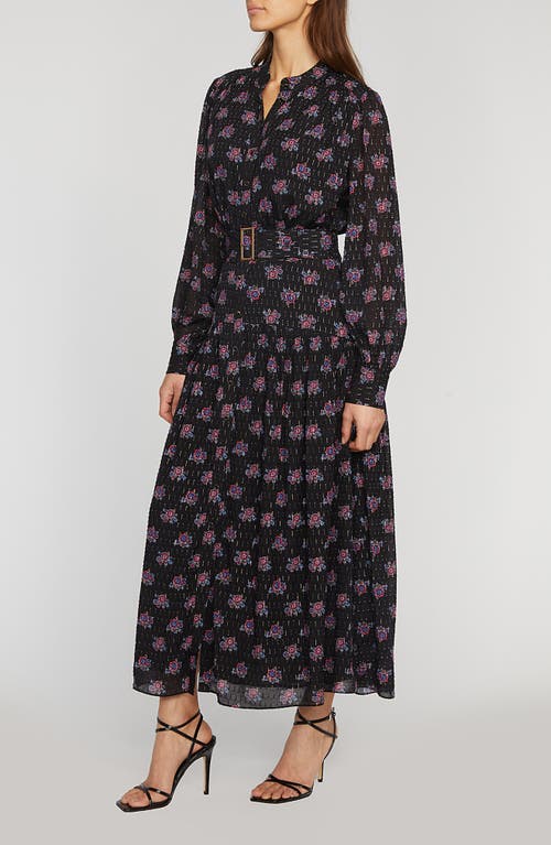 Shop Elie Tahari The Rue Belted Long Sleeve Maxi Dress In Versailles