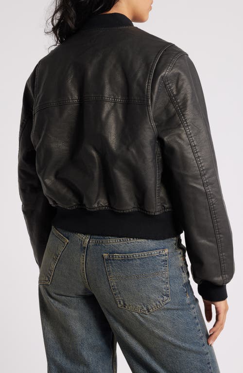 Shop Bdg Urban Outfitters Faux Leather Bomber In Black