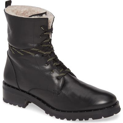 Freda Salvador Genuine Shearling Lined Hiker Boot- Black