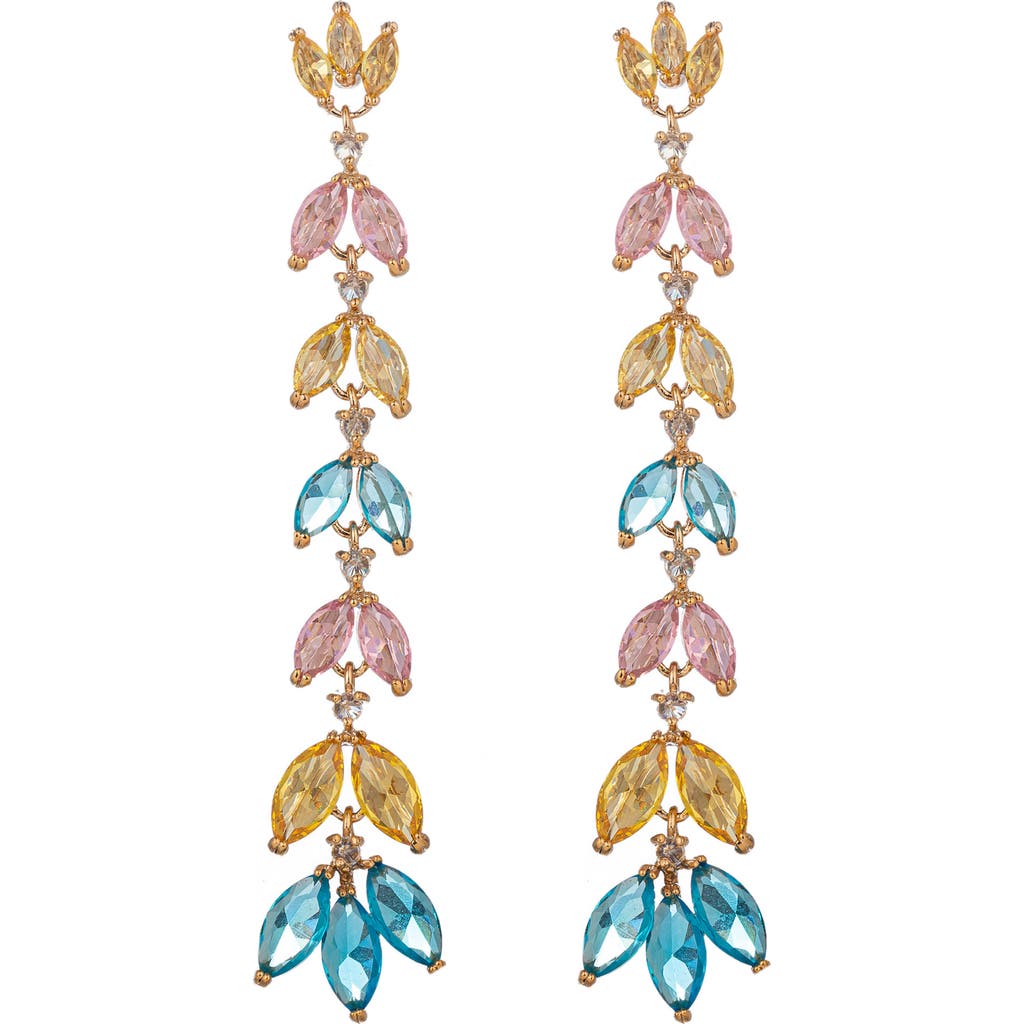 Eye Candy Los Angeles Camila Cz Drop Earrings In Gold