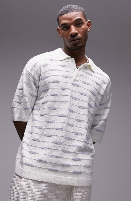 TOPMAN TOPMAN GEO PATTERN TERRY POLO