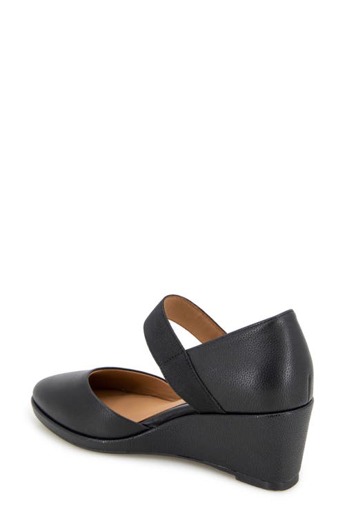 Shop Gentle Souls By Kenneth Cole Gentle Souls Oriana Ankle Strap Wedge Pump In Black Leather