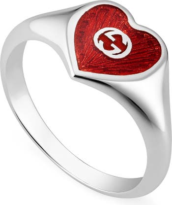 Gucci Extra Small Interlocking-G Red Heart Ring | Nordstrom