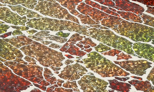 Tiramisu Decorative Mosaic Accent Tray In Red Multicolor