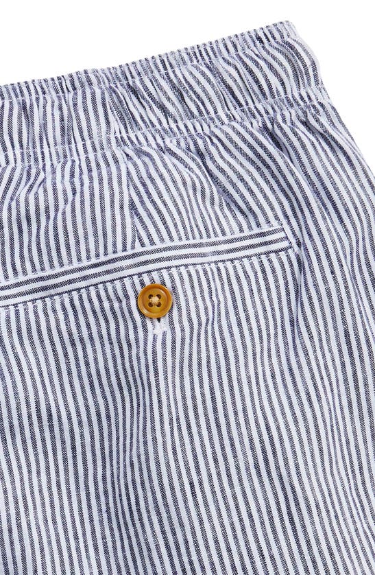 Shop Vineyard Vines Linen Shorts In Nautical Navy Stripe