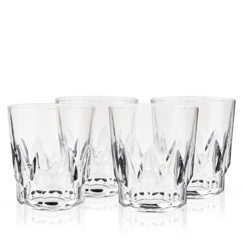 Viski Shatterproof Acrylic Dof Tumblers Set Of 4 In Clear