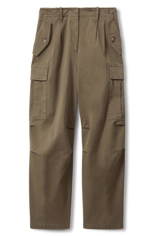 Shop Reiss Indie Stretch Twill Ankle Cargo Pants In Khaki