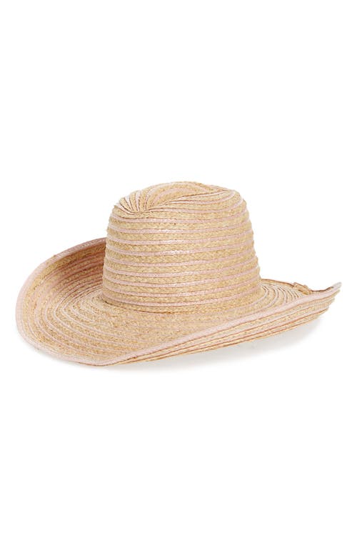 Gigi Burris Millinery Crosby Straw Cowboy Hat in Natural/Blush
