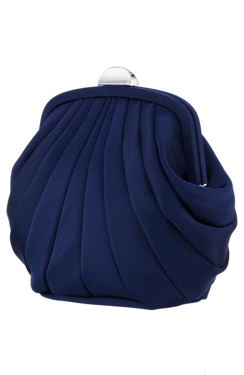 Nina Billow Art Deco Frame Clutch In New Navy