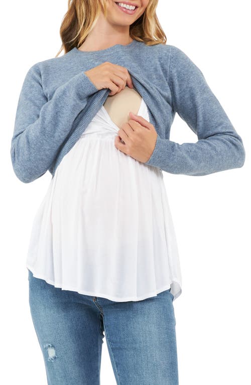 Shop Ripe Maternity Detachable Maternity/nursing Top In Denim Marle