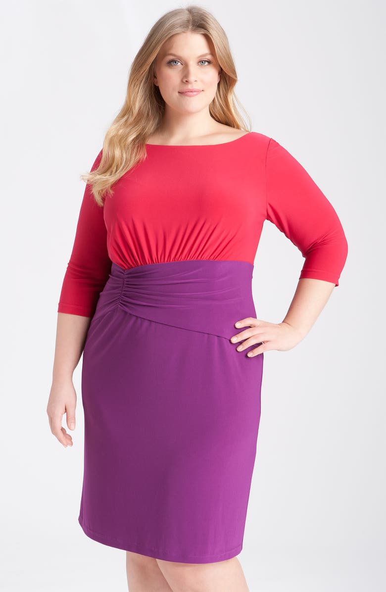 Adrianna Papell Colorblock Jersey Dress (Plus) | Nordstrom