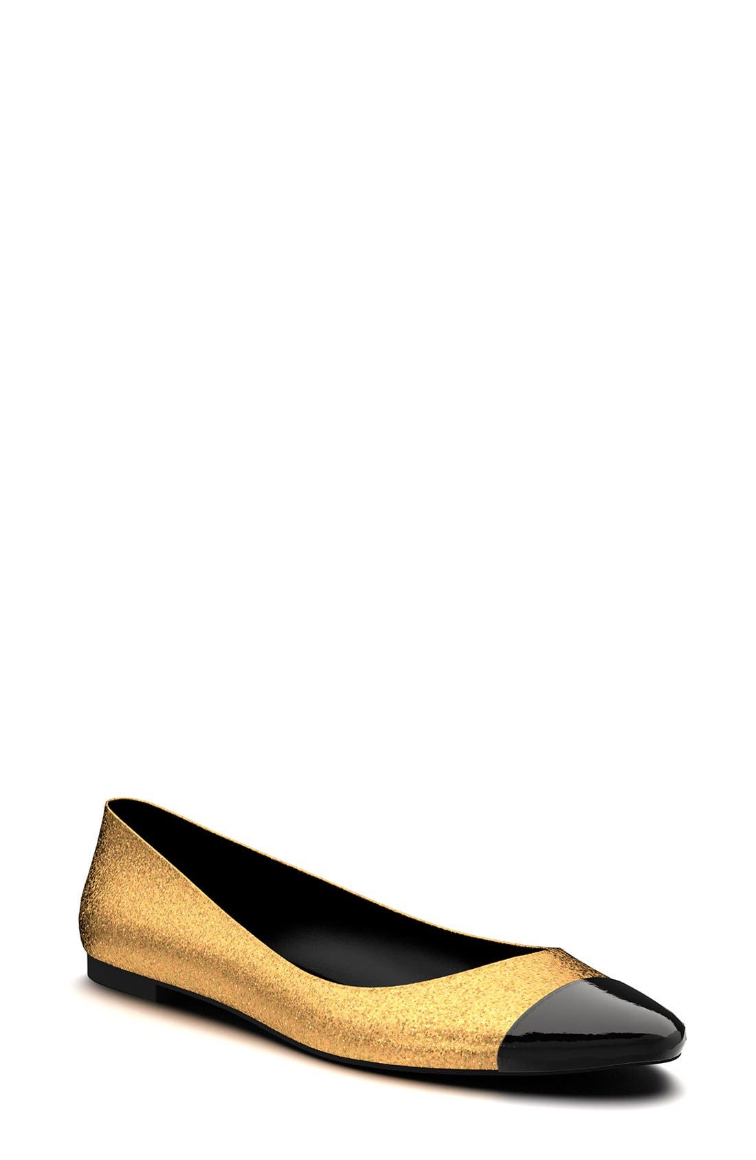 Shoes of Prey Cap Toe Glitter Ballet Flat (Women) Nordstrom