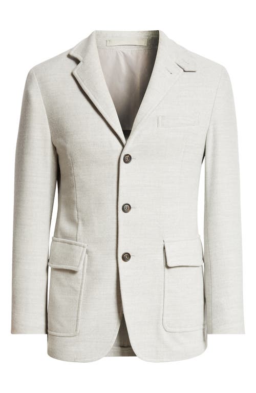 Shop Eleventy Single Breasted Wool Knit Sport Coat In Light Gray Melange