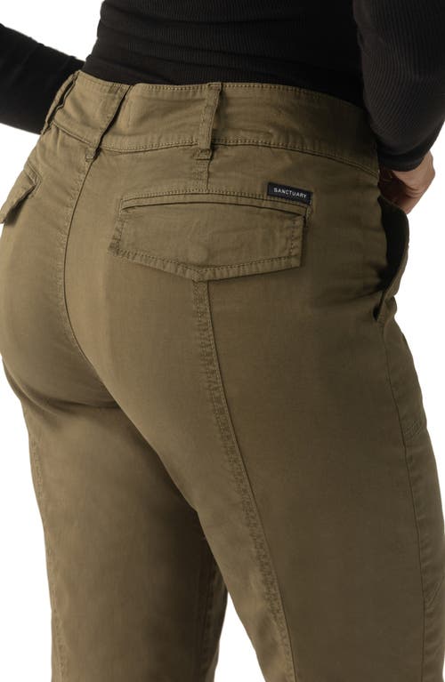 Sanctuary Sahara Tapered Stretch Cotton Utility Pants In Burnt Olive