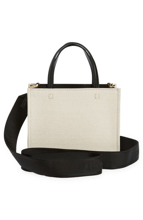 Shop Givenchy Mini G-tote Canvas Tote In Beige/black